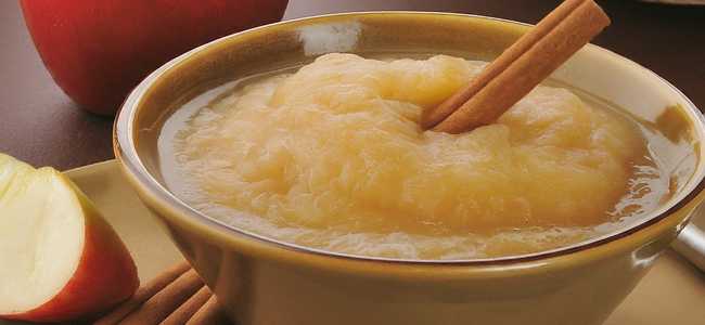 Homemade Applesauce in a bowl.