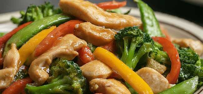 Stir fry on plate.